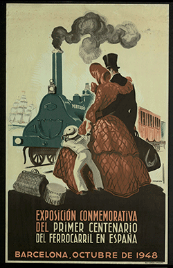 Cartel de la exposición conmemorativa del 1er centenario del ferrocarril.